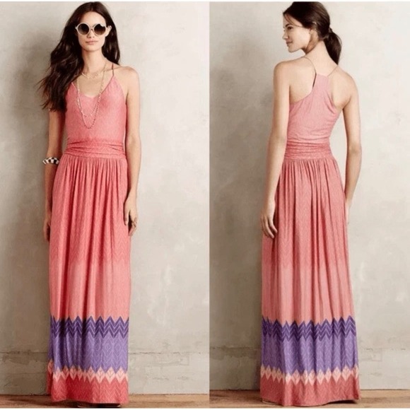 Nomad by Morgan Carper Dresses & Skirts - M 90 Anthropologie Nomad by Morgan Carper Border Print Maxi Dress Boho Resort